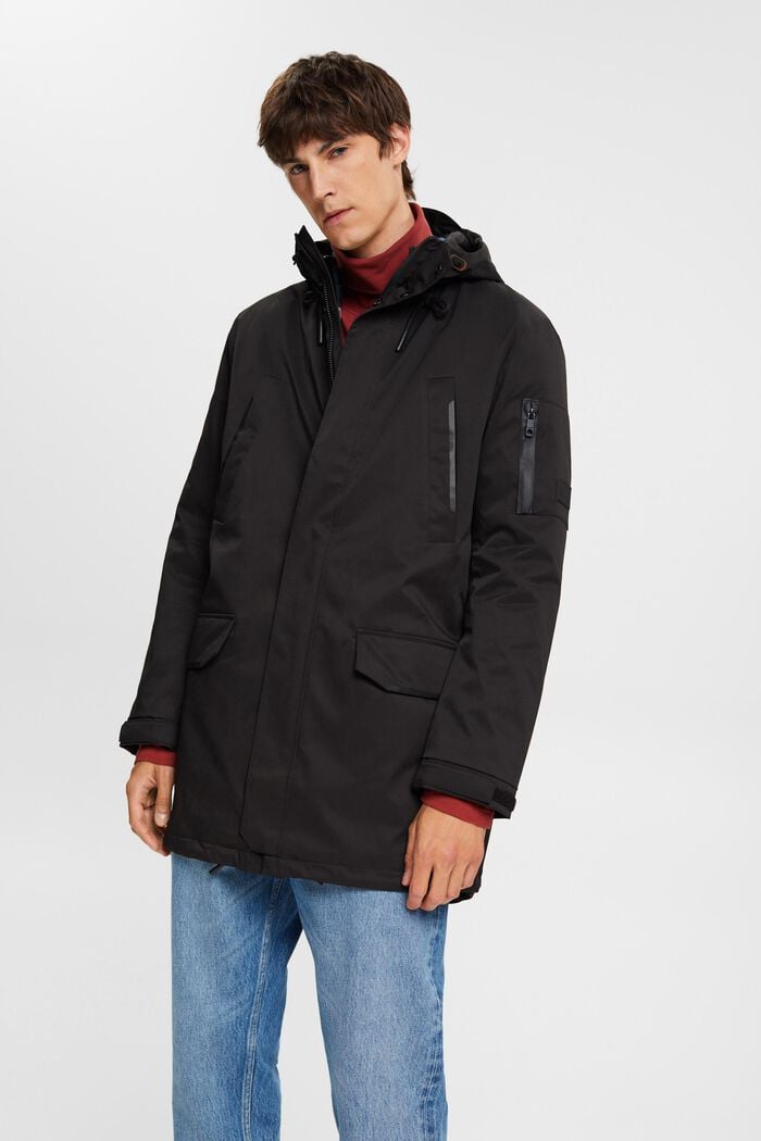 Parka jacket with detachable lining, BLACK, detail image number 1