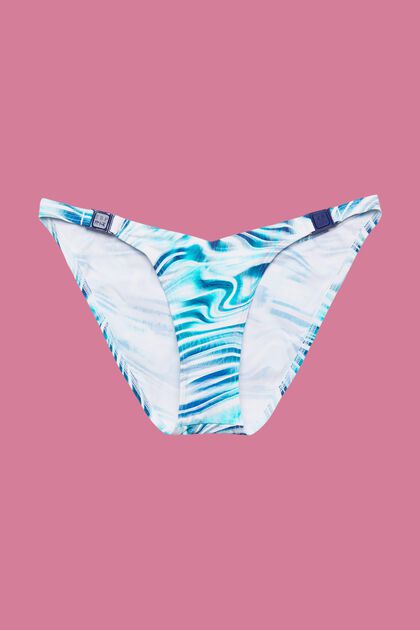 Mini bikini bottoms with wavy print