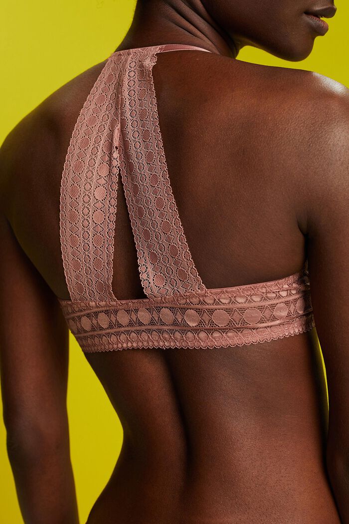 Recycled: padded underwire bra with lace, CINNAMON, detail image number 3