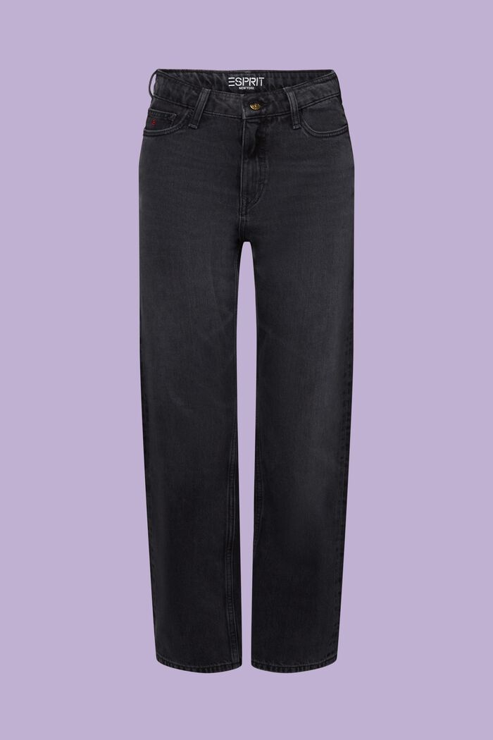 High-Rise Retro Straight Jeans, GREY DARK WASHED, detail image number 6
