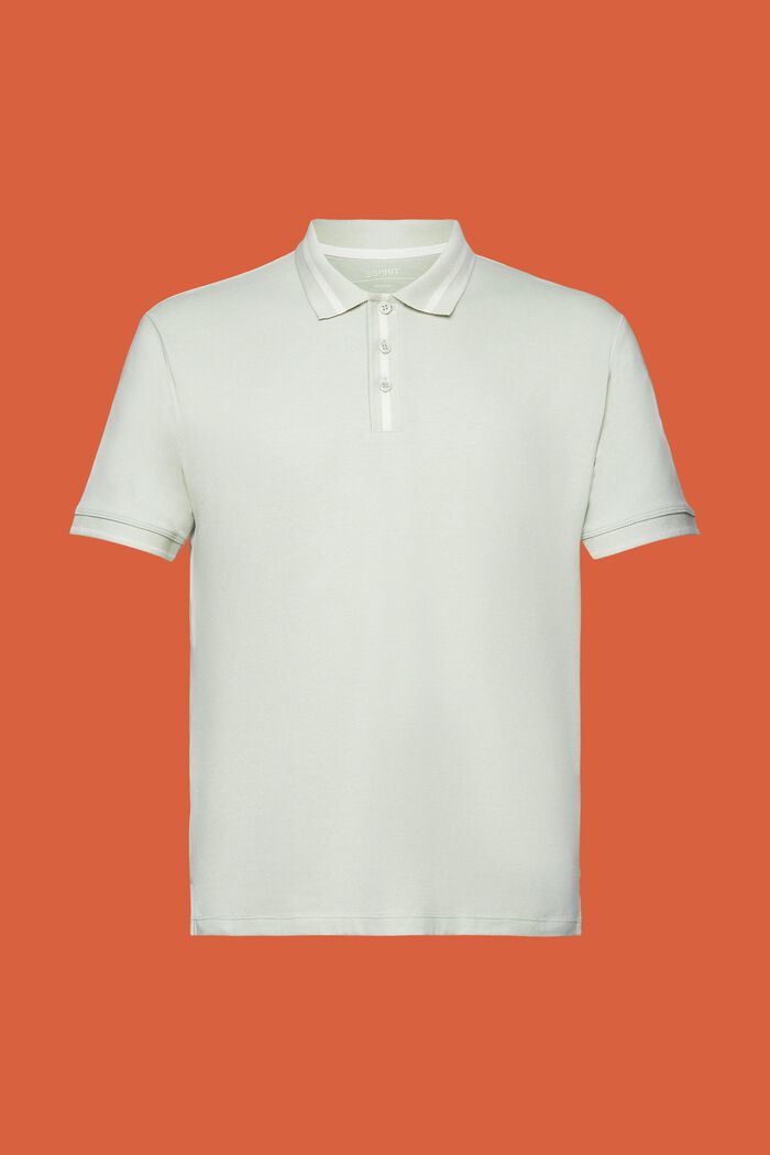 Jersey polo shirt, cotton blend, PASTEL GREEN, detail image number 5