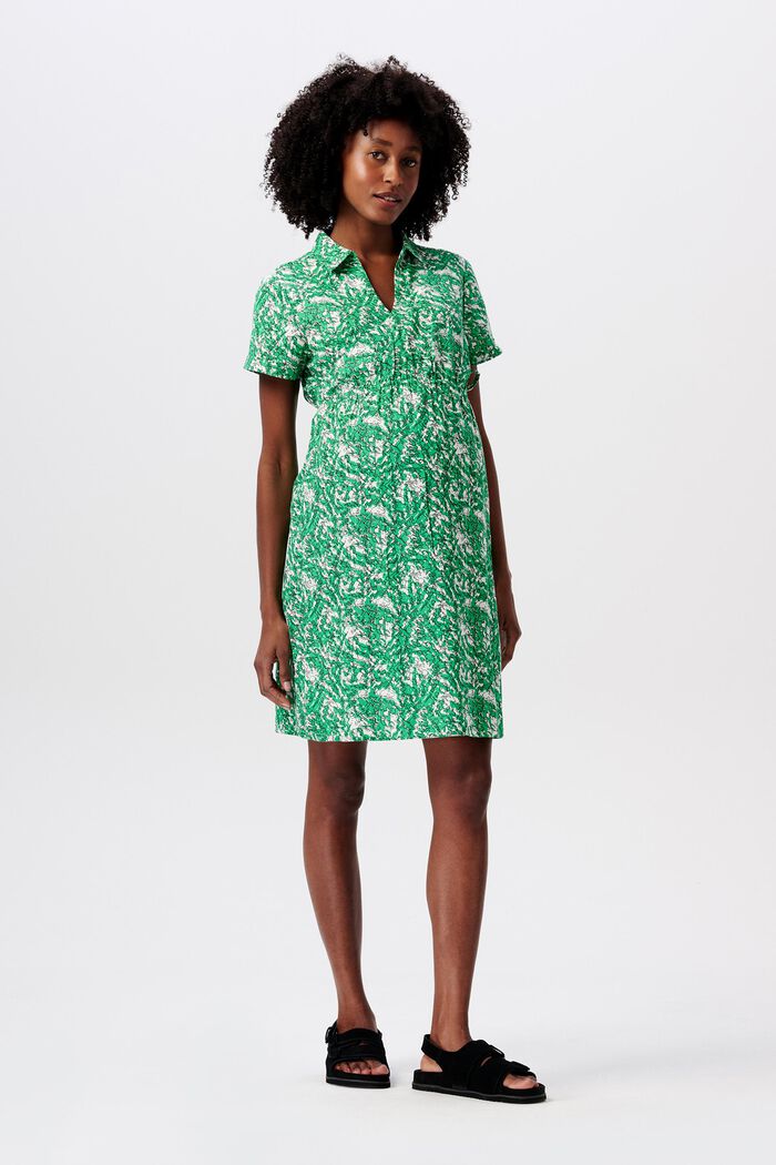 MATERNITY Wrap-Over Shirt Dress, BRIGHT GREEN, detail image number 1