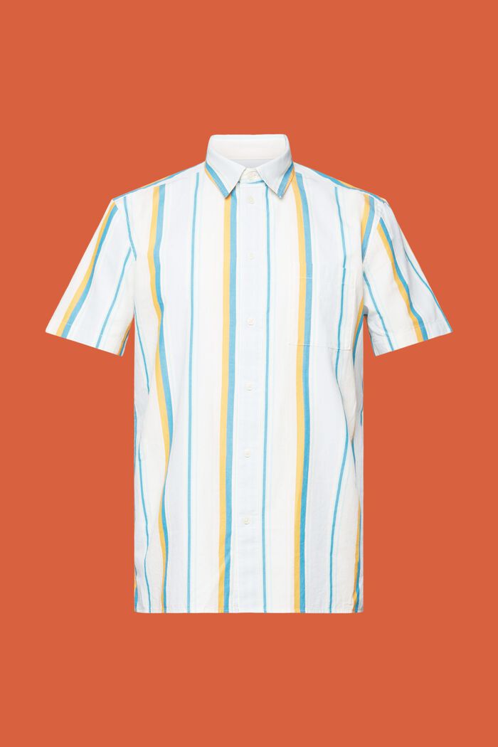 Patterned short sleeve shirt, 100% cotton, TURQUOISE, detail image number 6