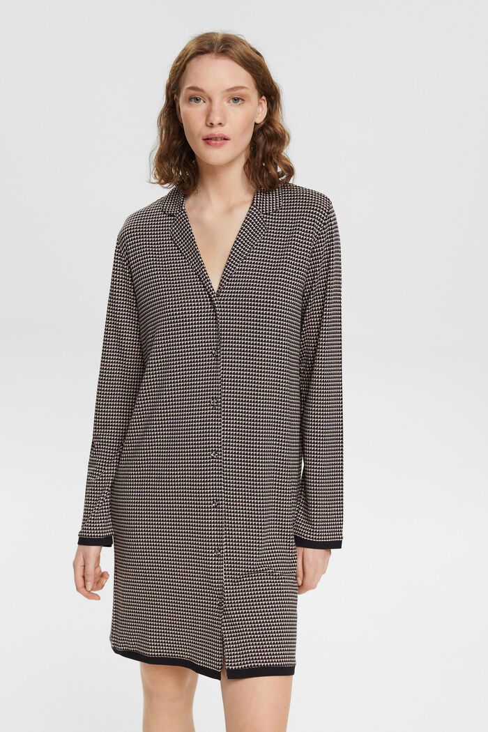 Nightdress with all-over pattern, BLACK, detail image number 0