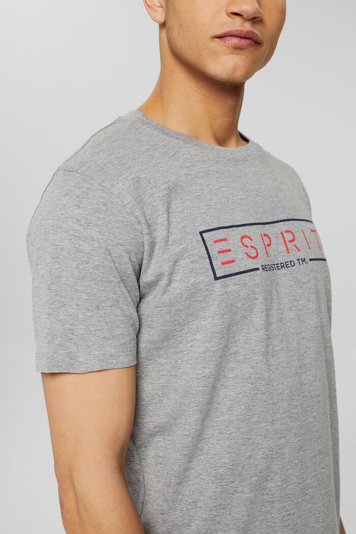 Jersey T-shirt with logo made of blended cotton, MEDIUM GREY, detail image number 0