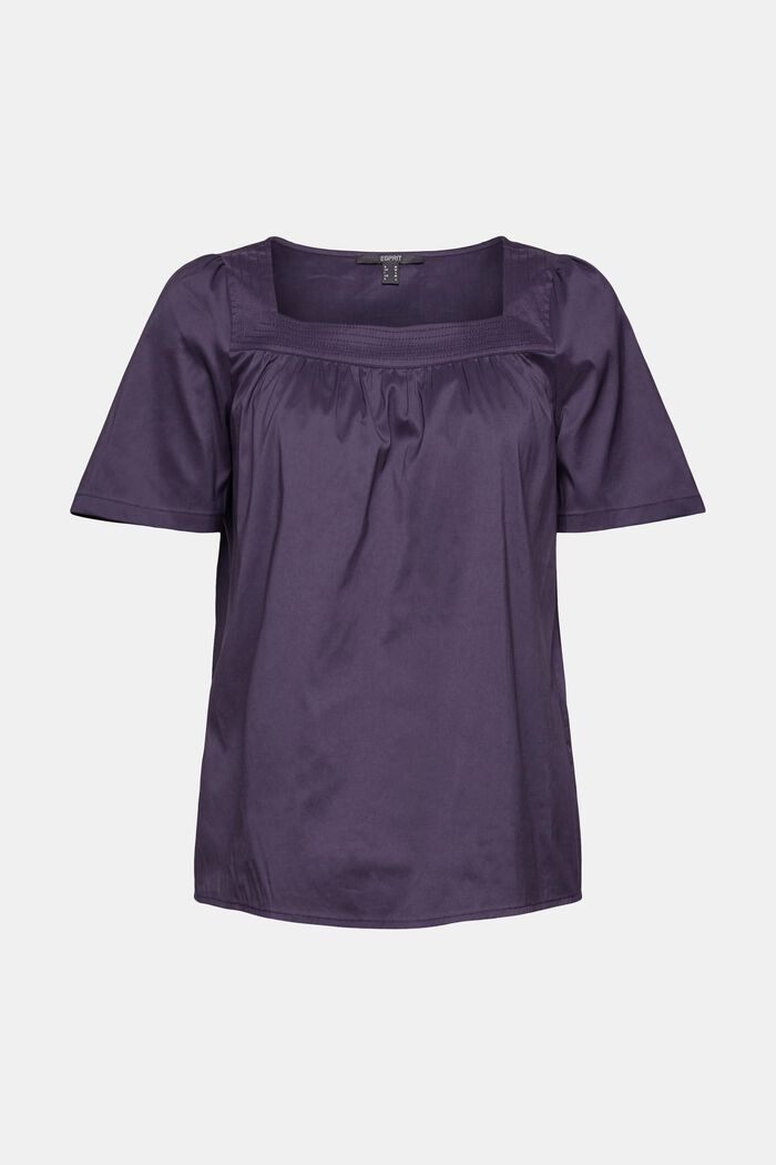 Short sleeve blouse with a square neckline