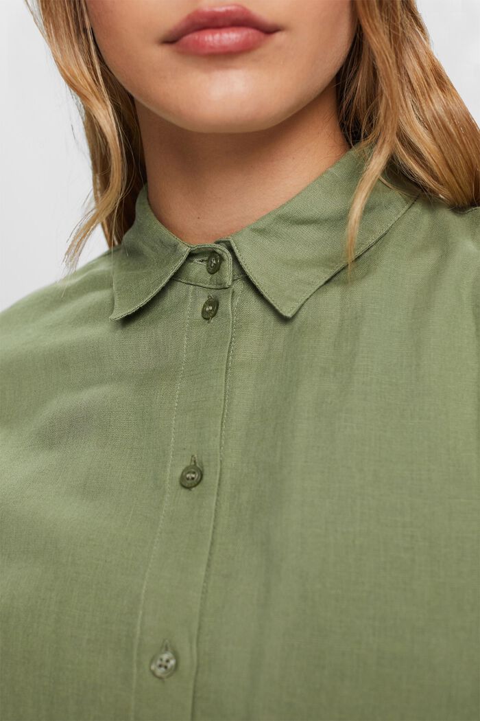 Linen-Cotton Shirt, LIGHT KHAKI, detail image number 2