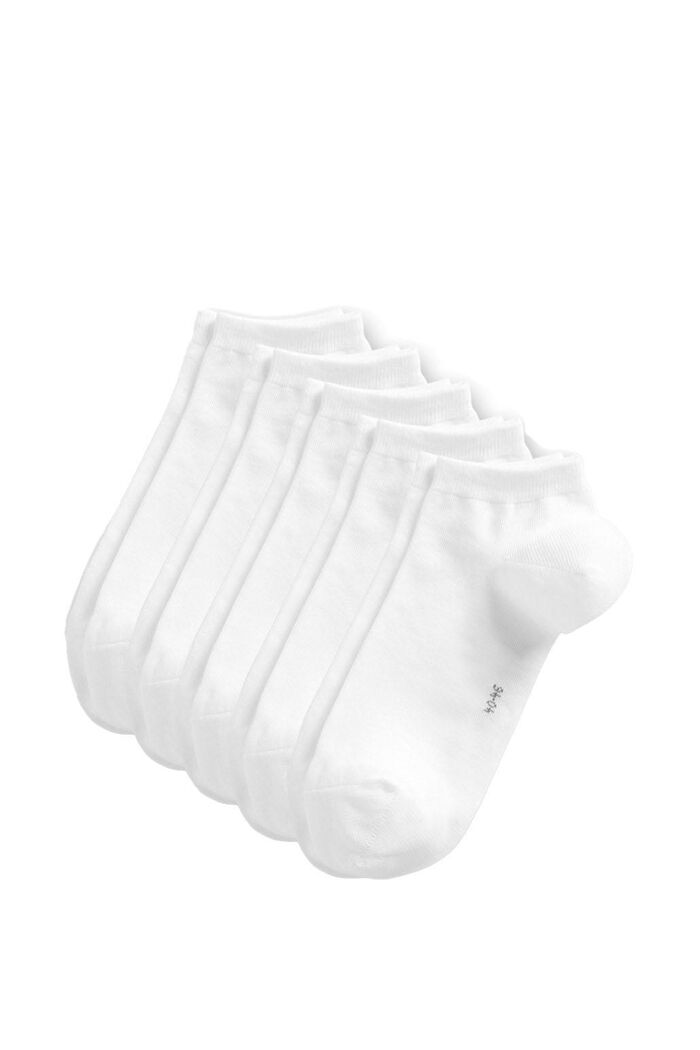 5-pack of blended cotton trainer socks, WHITE, detail image number 0