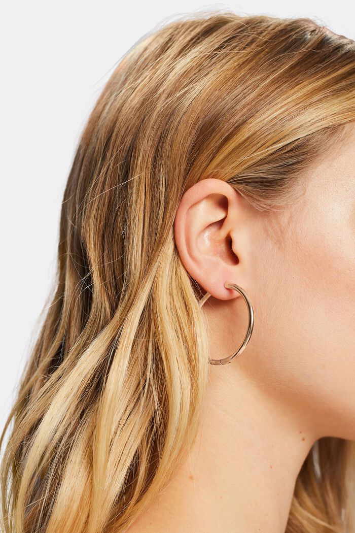 Hoop earrings, stainless steel, ROSEGOLD, detail image number 2