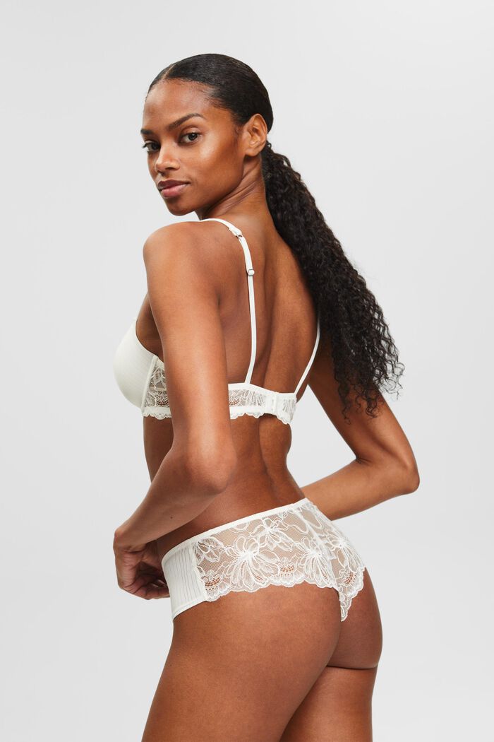 Padded Underwired Lace Bra, OFF WHITE, detail image number 3