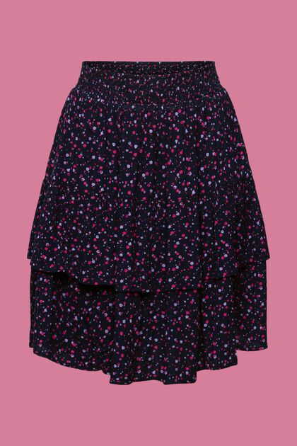 Textured floral mini skirt