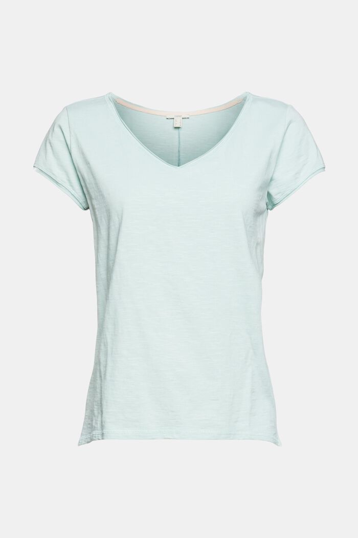 V-neck T-shirt, organic cotton, DUSTY GREEN, detail image number 5