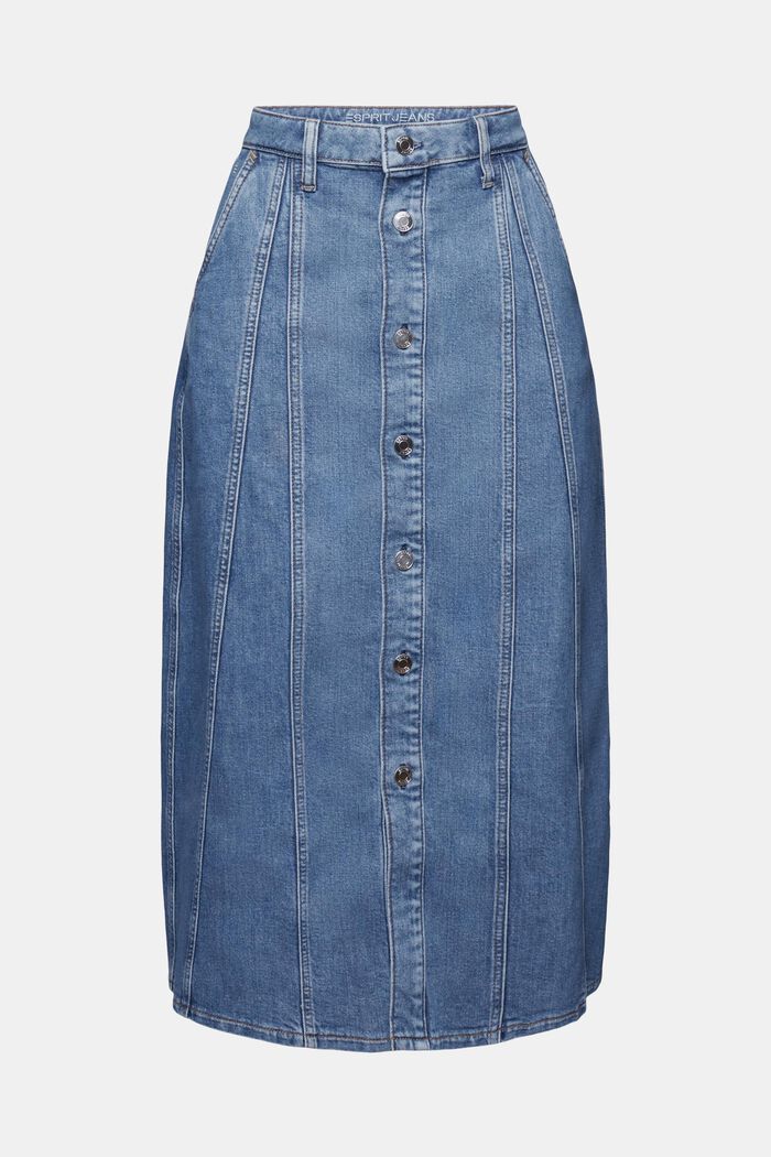 Denim Midi Skirt, BLUE LIGHT WASHED, detail image number 6