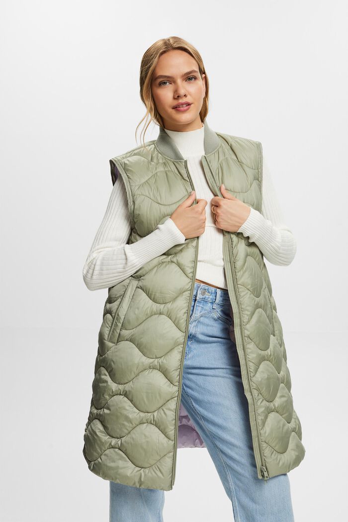Recycled: quilted transformer coat, DUSTY GREEN, detail image number 3