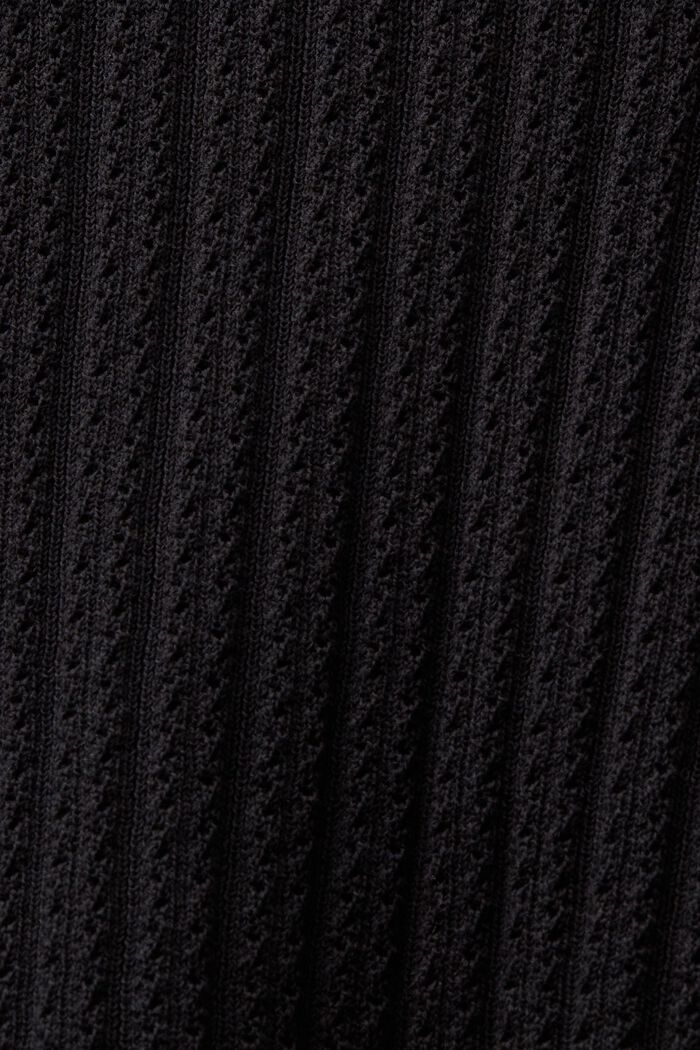 Pointelle Knit Tank Top, BLACK, detail image number 4