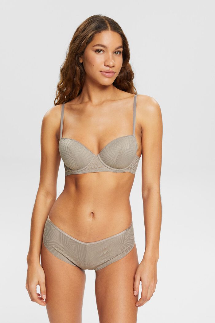 Underwired, padded bra, LIGHT TAUPE, detail image number 0