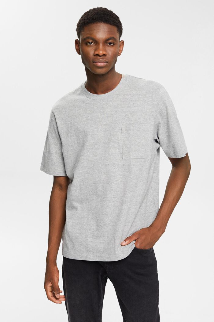 Melange jersey t-shirt, LENZING™ ECOVERO™, MEDIUM GREY, detail image number 0