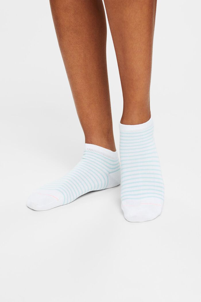 2-Pack Striped Sneaker Socks, WHITE, detail image number 1