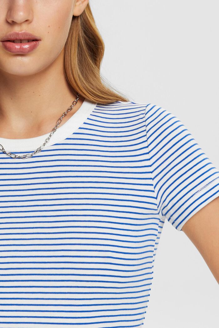Striped cotton T-shirt, BLUE, detail image number 2