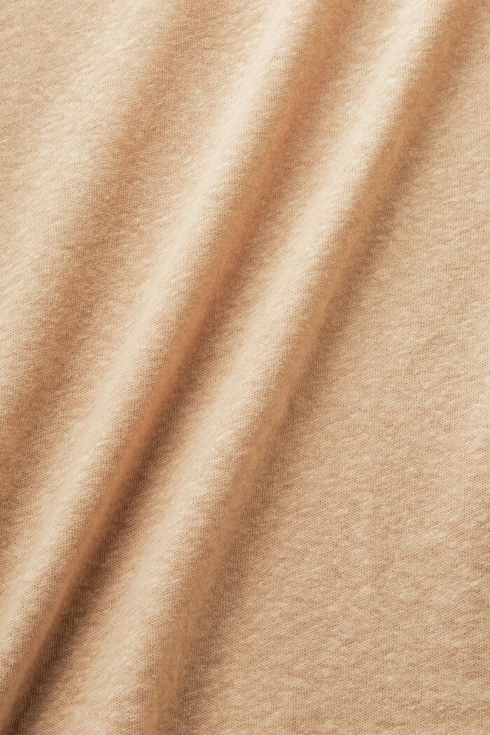 Cotton-Linen T-Shirt, BEIGE, detail image number 4
