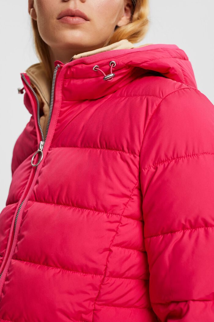 Quilted jacket with contrast lining, PINK FUCHSIA, detail image number 0