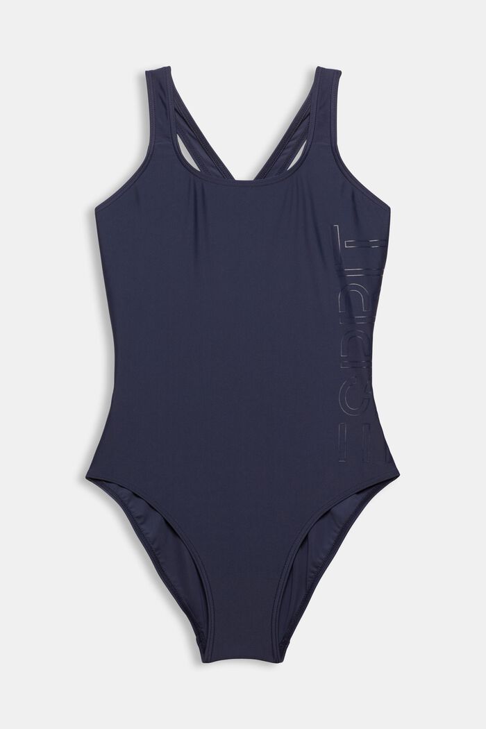 Swimsuit with a tonal logo print