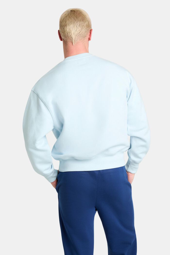 Unisex Cotton Fleece Logo Sweatshirt, PASTEL BLUE, detail image number 3