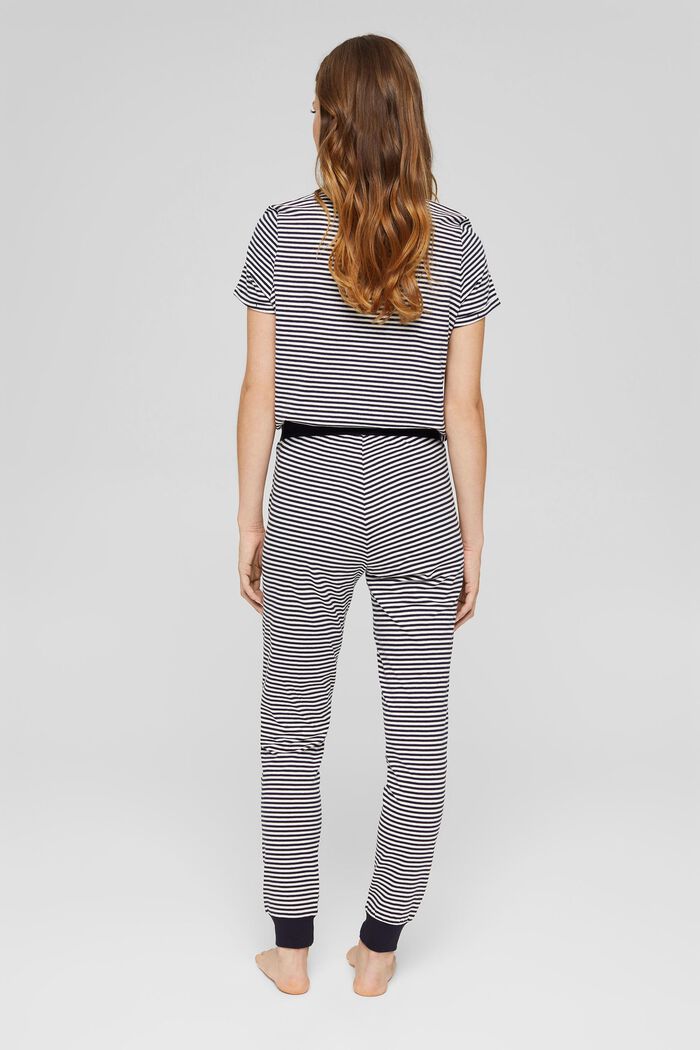 Jersey pyjama bottoms, organic cotton blend, NAVY, detail image number 3