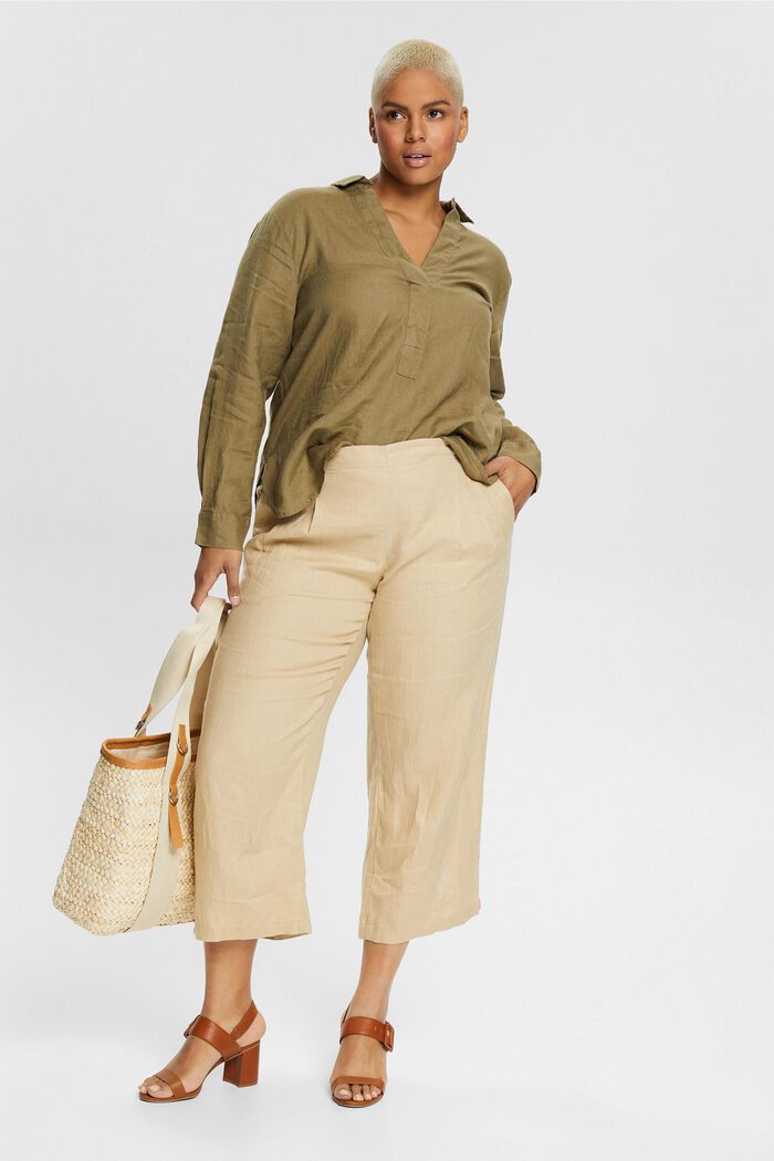 CURVY culottes made of 100% linen, SAND, detail image number 1