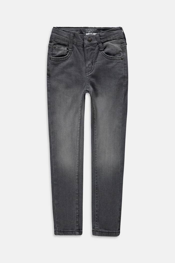 Jeans with an adjustable waistband, GREY DARK WASHED, detail image number 0