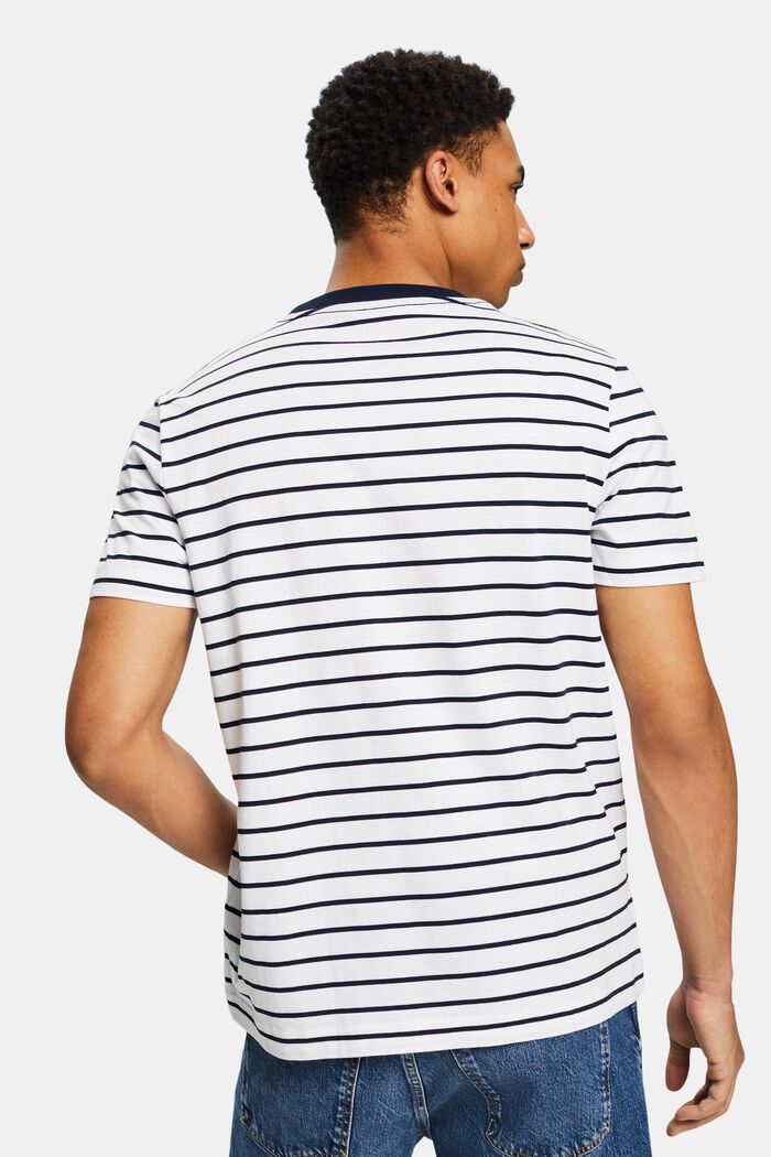 Striped Cotton Jersey T-Shirt, NAVY, detail image number 2