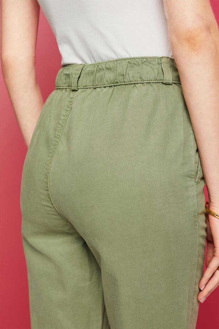 Chino Pull-On Cropped Pants, PALE KHAKI, detail image number 4