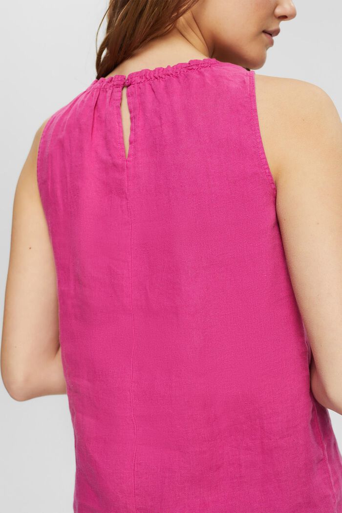 Top made of 100% linen, PINK FUCHSIA, detail image number 0