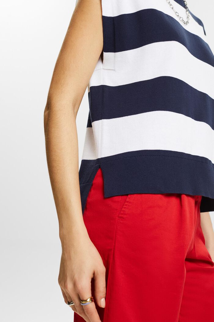 Striped Sleeveless Sweater, NAVY, detail image number 3