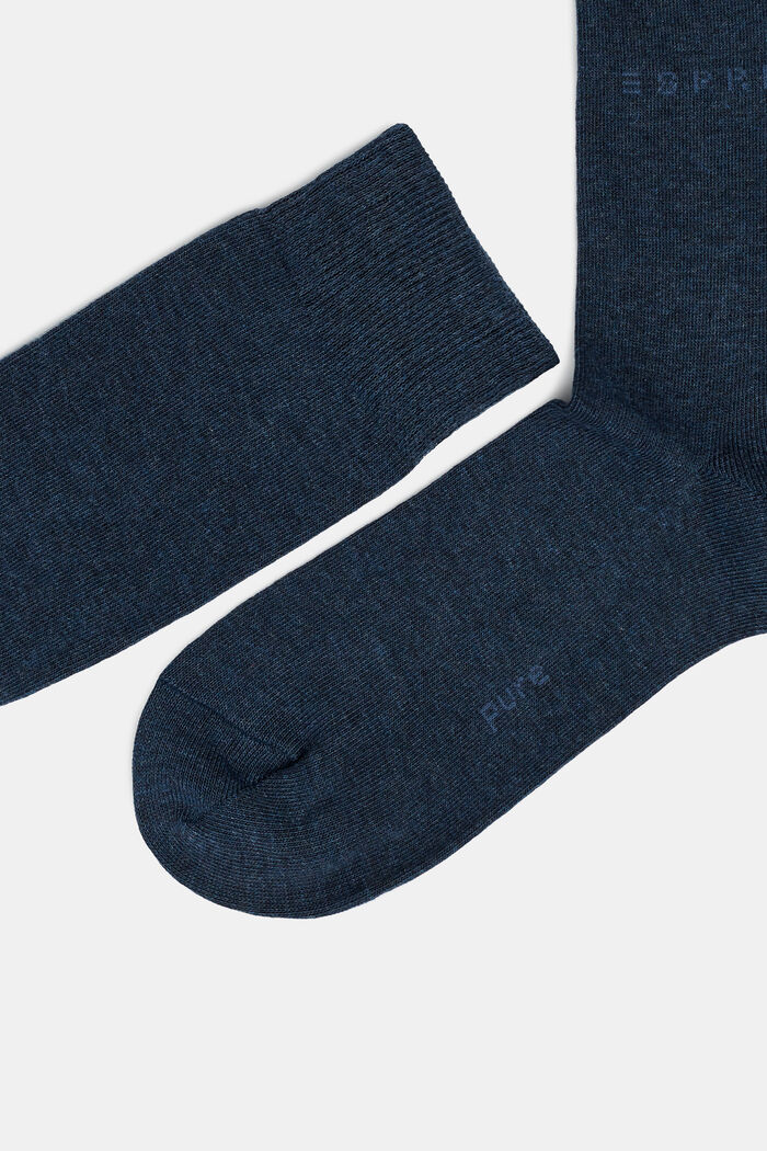 Knee-high socks made of blended cotton, NAVYBLUE M, detail image number 1