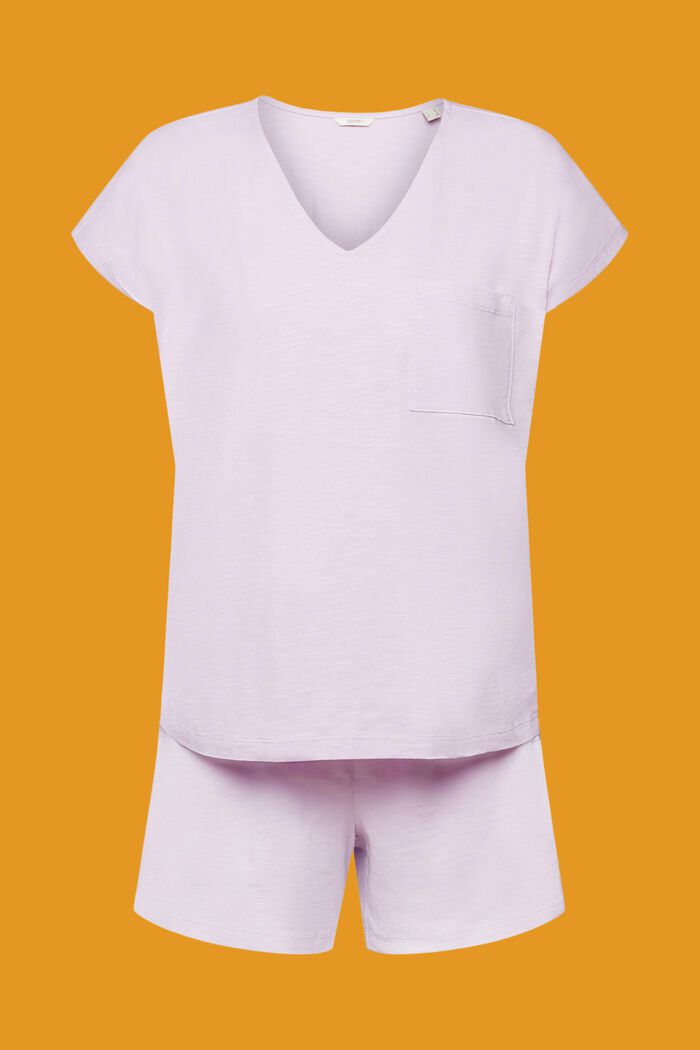 Slub cotton shortie pyjama set, VIOLET, detail image number 5