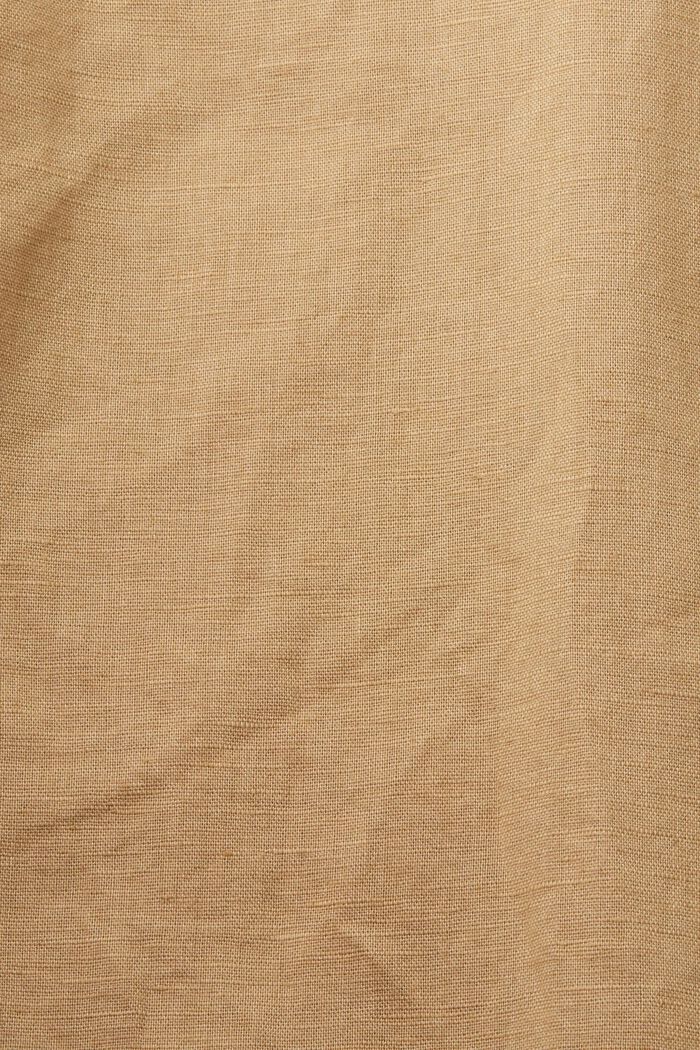 Linen and cotton blend short-sleeved shirt, BEIGE, detail image number 5