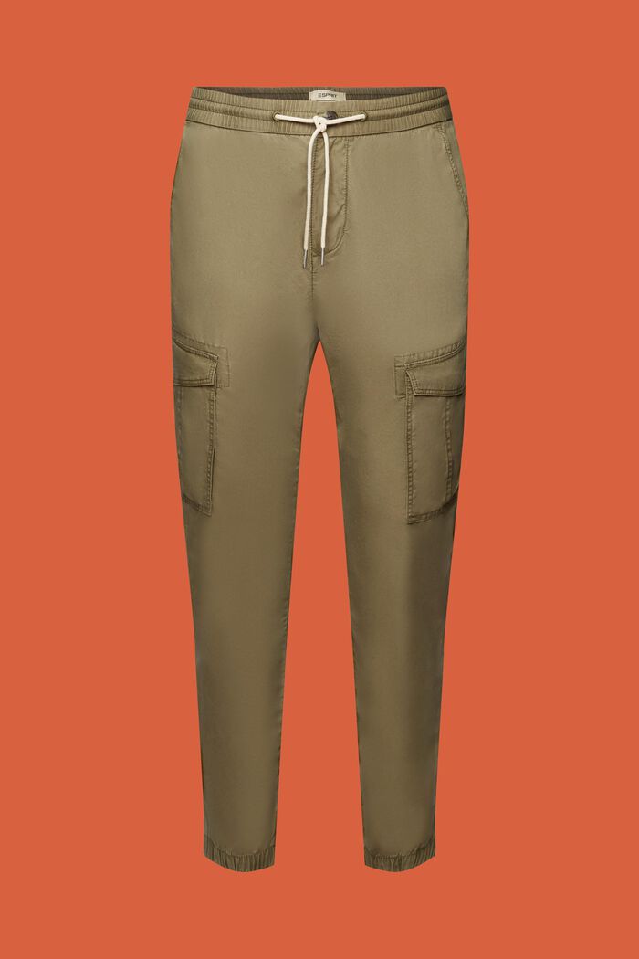 Pull-on cargo trousers, 100% cotton, OLIVE, detail image number 7