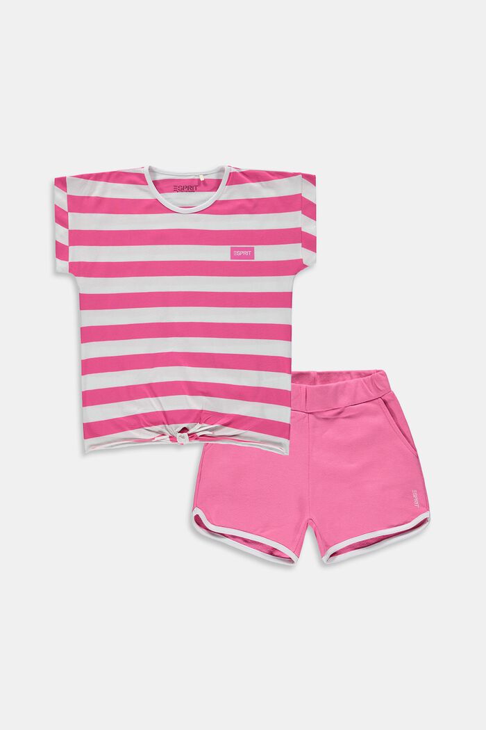 Mixed set: T-shirt and shorts, PINK FUCHSIA, detail image number 0