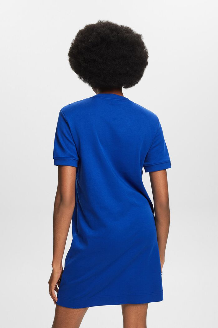 Cotton Padded T-Shirt Dress, BRIGHT BLUE, detail image number 2