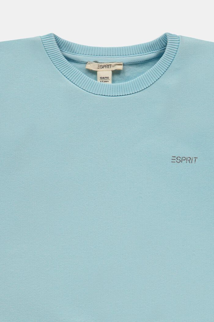 Cotton sweatshirt with logo, LIGHT TURQUOISE, detail image number 2