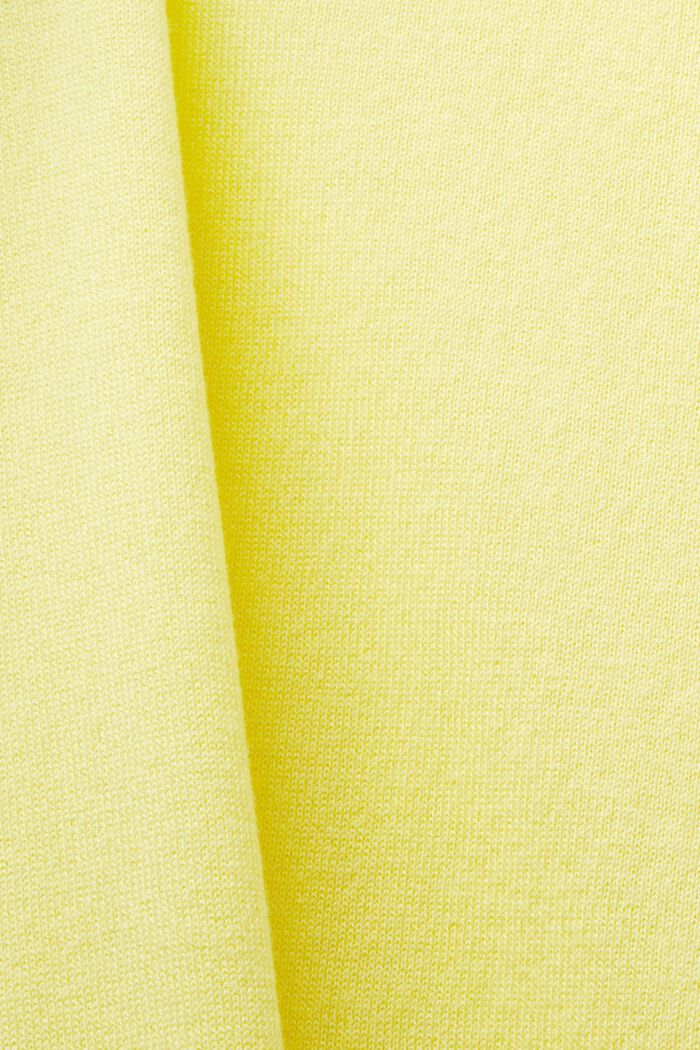 Cotton V-Neck Sweater, PASTEL YELLOW, detail image number 5