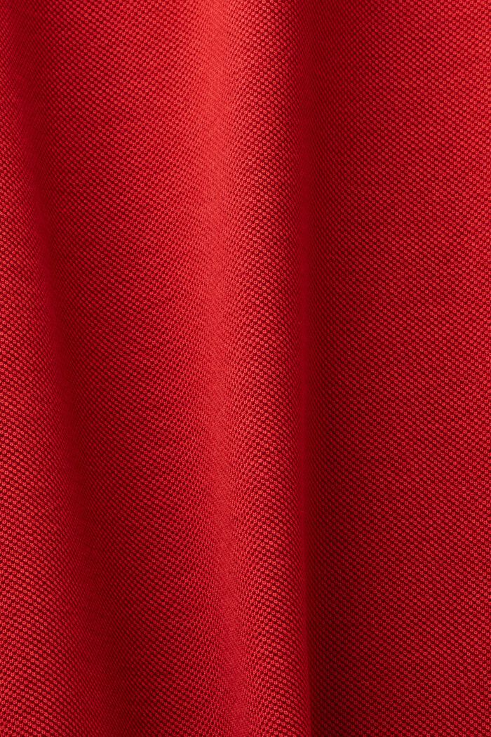 Pima Cotton Piqué Polo Shirt, DARK RED, detail image number 5