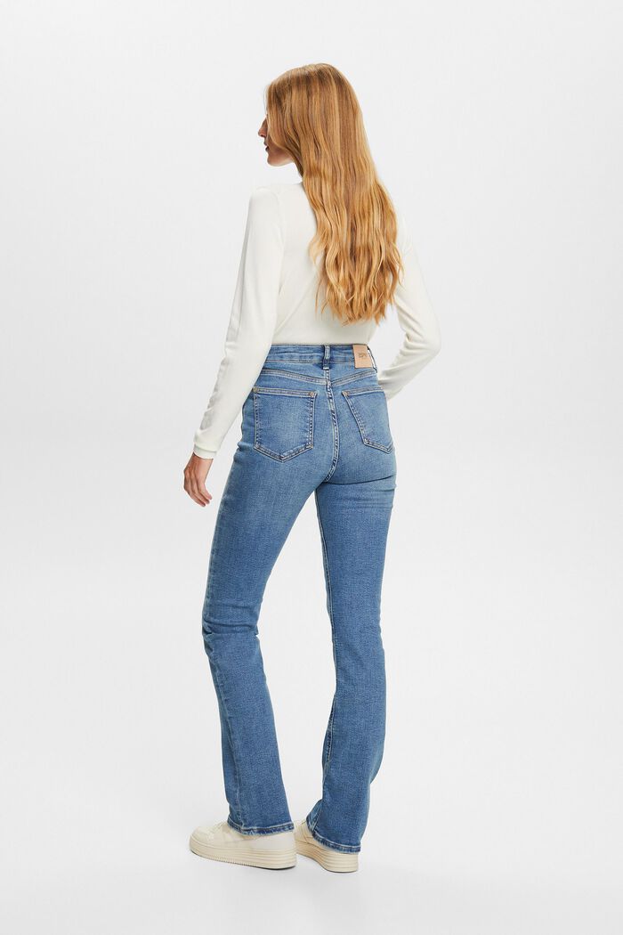 ESPRIT - High-rise bootcut stretch jeans at our online shop