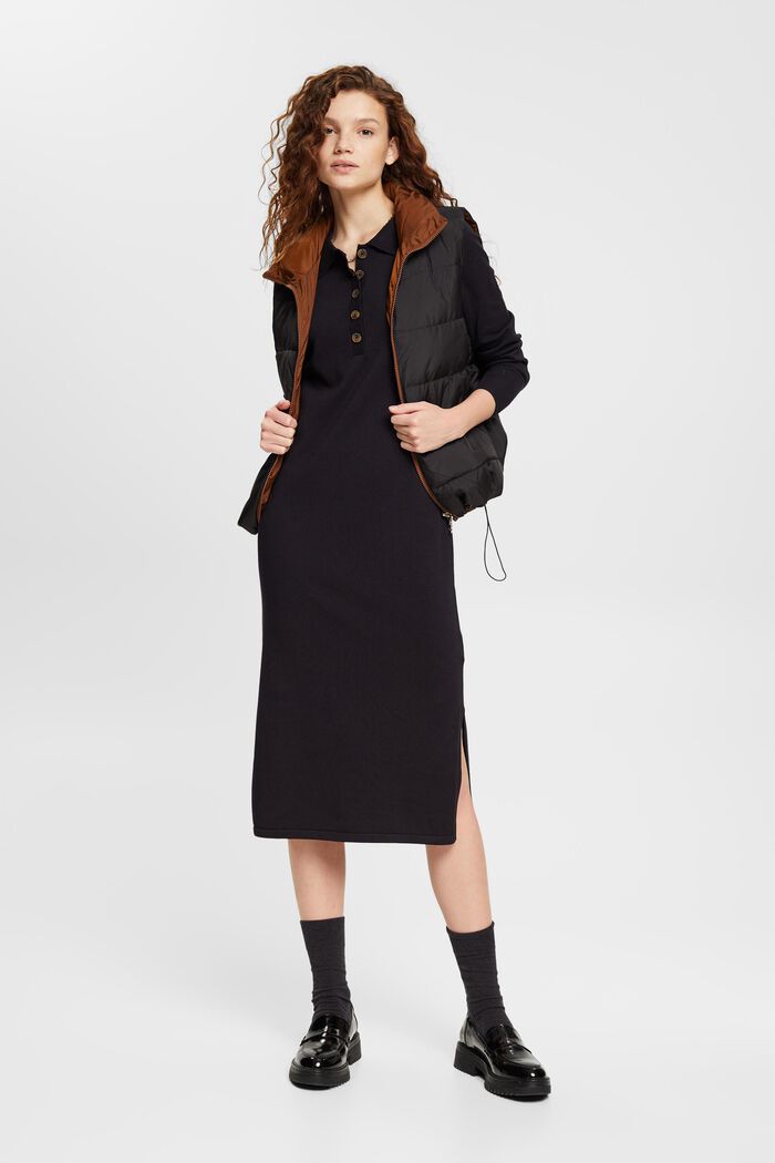 Knitted polo collar dress