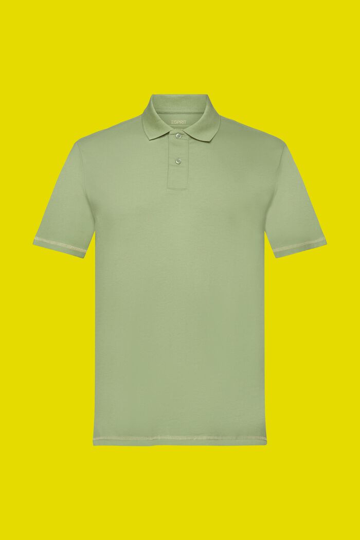 Jersey polo shirt, 100% cotton, PALE KHAKI, detail image number 6