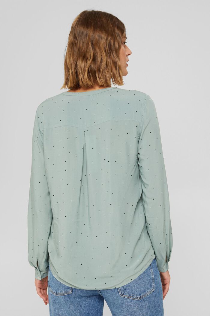 Henley blouse made of LENZING™ ECOVERO™, DUSTY GREEN, detail image number 3