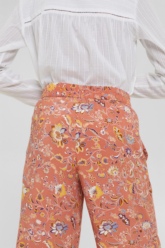 Printed trousers with a wide leg, LENZING™ ECOVERO™, BLUSH, detail image number 5
