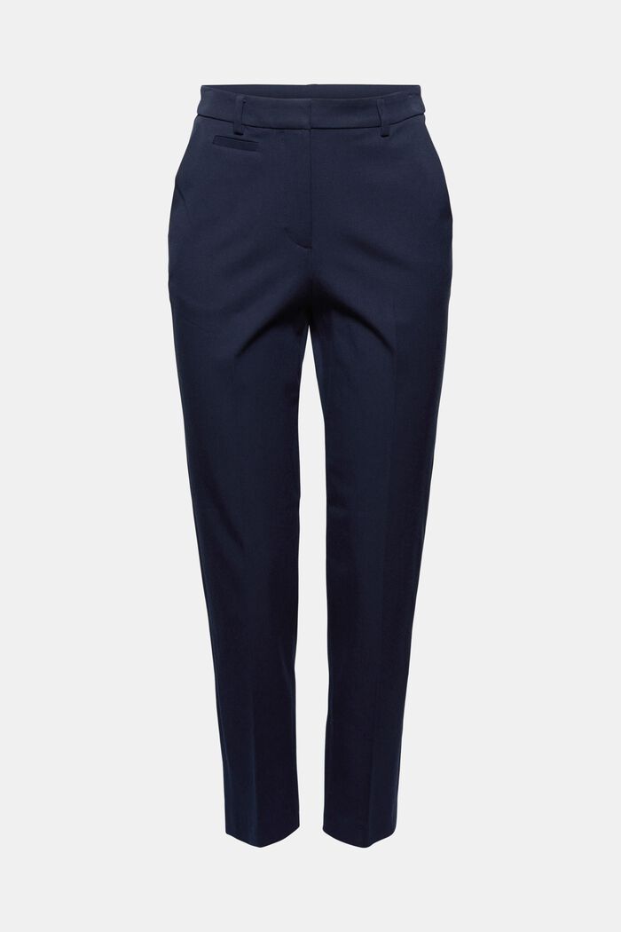 Cotton-blend stretch trousers, NAVY, detail image number 0
