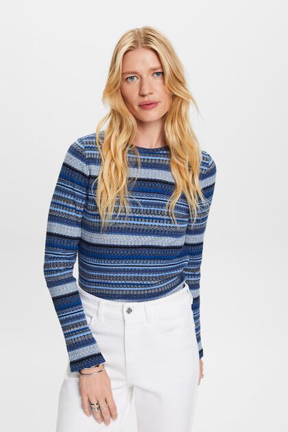 Ribbed Jersey Long-Sleeve Top
